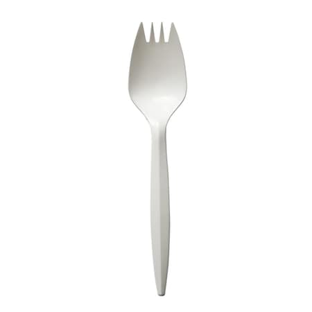 Boardwalk Mediumweight Polypropylene Cutlery, Spork, White, 1000PK BWKSPORKWHPP